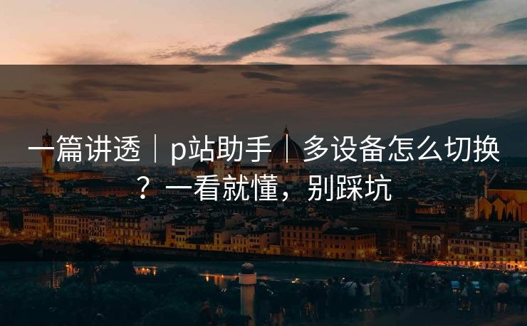 一篇讲透｜p站助手｜多设备怎么切换？一看就懂，别踩坑