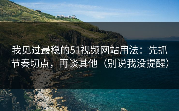 我见过最稳的51视频网站用法：先抓节奏切点，再谈其他（别说我没提醒）